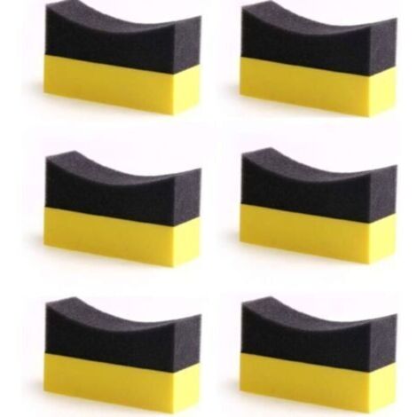 Éponge de Nettoyage 6 pièces tampons applicateurs de Pansement de Contour de Pneu Brillant Brillant Couleur éponge de Polissage Cire (1/4)