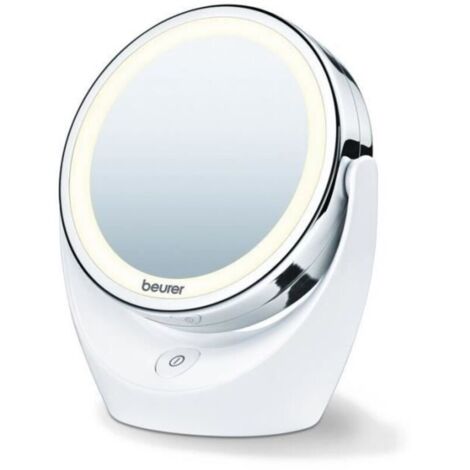 (Blanc et é)BEURER BS 49 - Miroir grossissant x5 cosmétique rotatif avec lumière LED