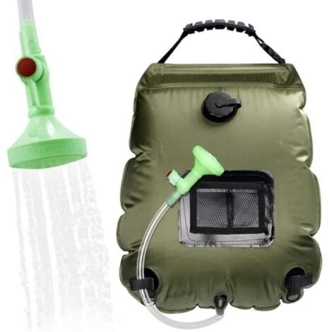 Sac de Douche Solaire Camping, 20L Solaire Sac de Douche Portable Pliant Extérieur avec Commutable Tête de Douche Chauffe (1/4)