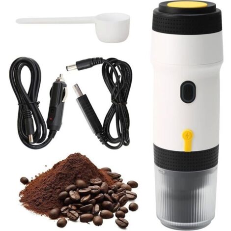 (Blanc)Machine À Café Portable,Cafetière Espresso Portable Pour Camping, Non Scellée, Electrique, 3-En-1, Cafetière Polie Pour La Maiso (1/5)