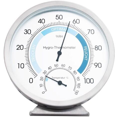 Thermomètre Hygrometer Indoor Analog-Humidimètre et thermomètre d'ambiance en Acier Inoxydable de Haute qualité pour Un contrôle fiable et Confortable (1/4)
