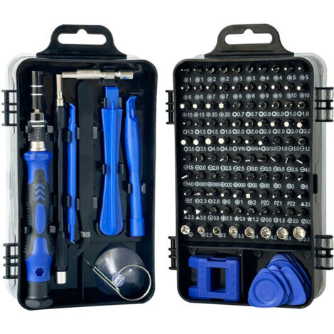115 en 1 Mini jeu de tournevis(Bleu) de précision jeu de tournevis de précision pour Machine à laver climatiseur réfrigérateur voiture électrique (1/5)