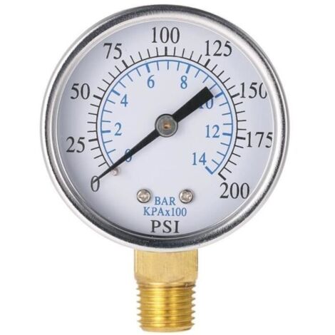 Régulateur Pression d'Air Automatique Jauge Manomètre Pression Outils Pneumatiques 0-200psi 0-14 bar (1/4)