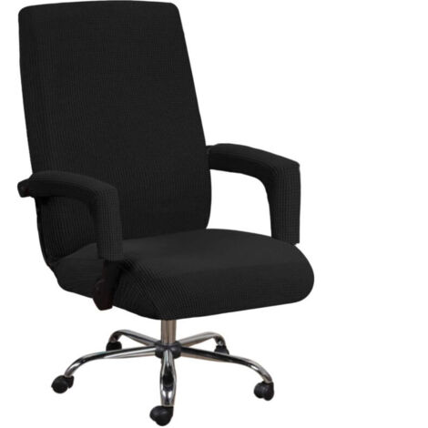Housse élastique pour chaise d'ordinateur (Noir, L),Housse universelle pour chaise d'ordinateur, décoration, protection de la chaise de loisir (1/5)