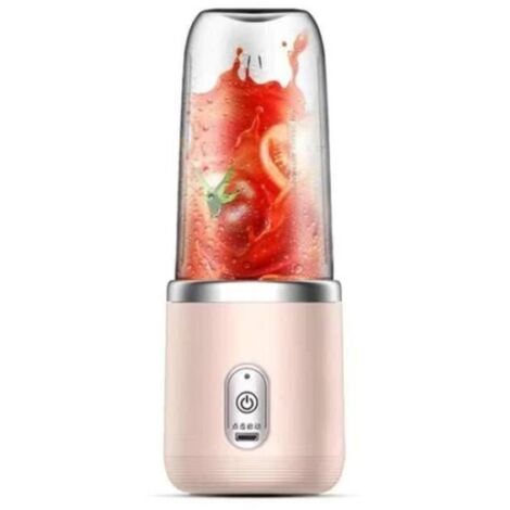 (Rose)Extracteur de Jus Mini Mixeur USB - 6 Lames - Rose - Pour Shakes et Smoothies (1/4)