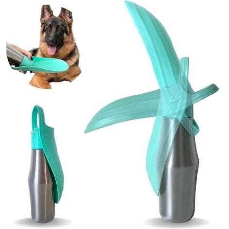 Gourde de Promenade pour Chiens 750 ML en Acier Inoxydable Non Toxique Garde l'eau fraiche Pendant 24h - Accessoire de Voyage pour (1/5)