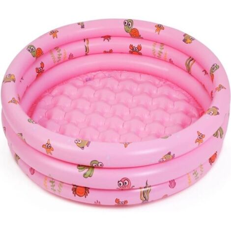 (Rose)Piscine gonflable ronde de 130 cm, pataugeoire d'extérieur pour enfants et filles, rose (130 x 40 cm) (1/5)