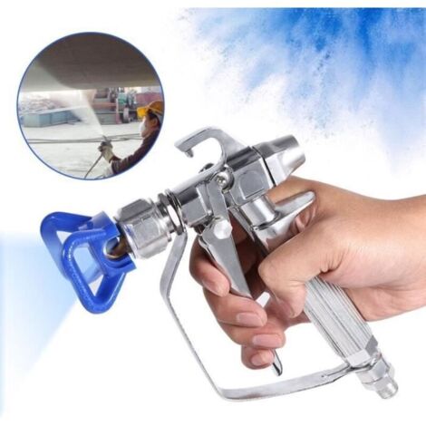(Bleu et gris argenté)Pistolet à Peinture Haute Pression 3600PSI en Acier Inoxydable - Bleu et Gris Argenté (1/4)
