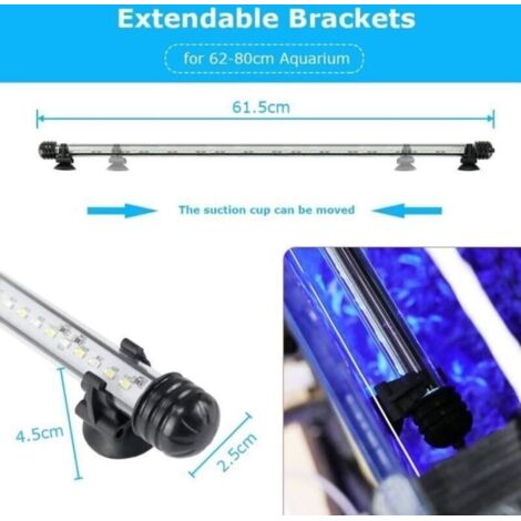 (Blanc et Bleu)Éclairage Aquarium - LED - 58cm - Étanche IP68 - 10 Niveaux de Luminosité - RGB Bleu & Blanc (1/4)
