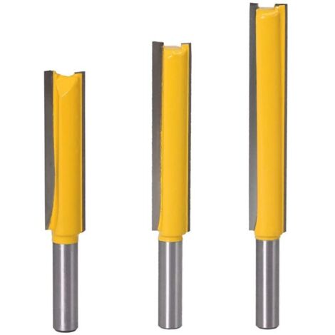 Fraise Defonceuse 8mm, 3 Pièces fraises à Rainurer Droites Mèches Carbide Router Bits à Bois, Mèches de Routeur Droites Outils de Travail du Bois (1/5)