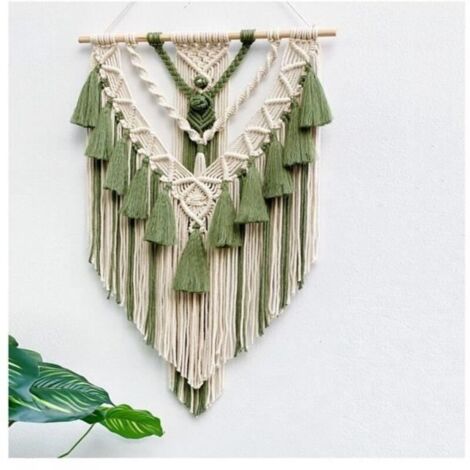 Tissé à la Main Couleur Macramé Tenture Murale Ornement Boho Artisanat DéCoration Magnifique Tapisserie pour Salon DéCor (1/4)