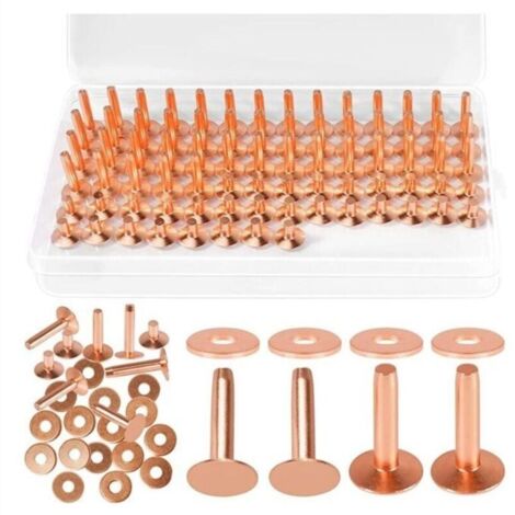 154 Pices Rivets Cuivre pour Cuir Rivets Lisse Bavures Veste Jean (1/4)