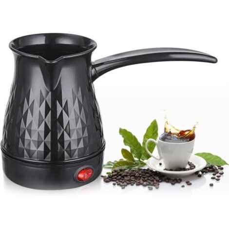 (Noir)Cafetière turque mini en turc petite taille pour la maison Cafetière arabe greca anti-brûlure Cafetière turque à induction,500 ml (1/5)