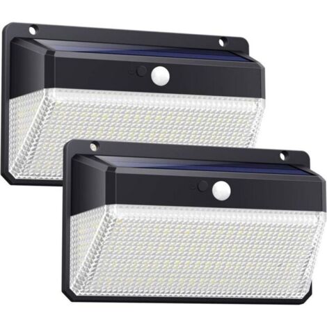 Lampe solaire d'extérieur à 158 LED avec détecteur de mouvement et projecteur sans fil 【Étanche, antibuée, antineige, résistant à l (1/5)