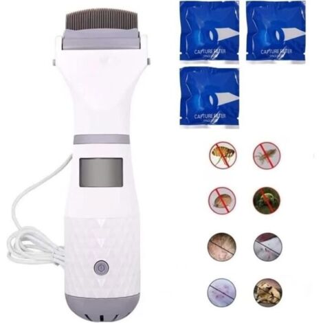 Peigne Anti Poux Electrique Aspirateur avec Trois Filtres - Enfant - Lumière Violette (1/4)