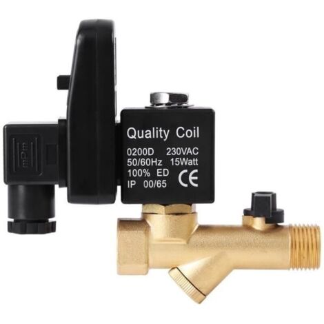 G1 - 2 DN15 Vanne de vidange temporisée électronique automatique pour condensat de compresseur d'air (AC230V) (1/4)