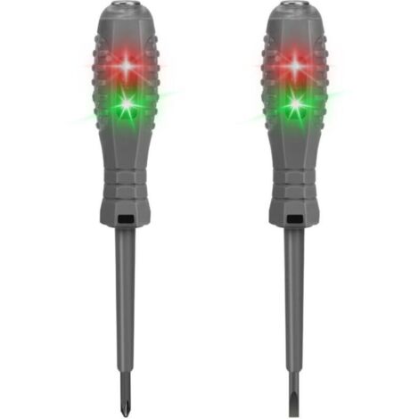 Tournevis Testeur de Tension 2 en 1 Détecteur d'Électricité Bicolore, Testeur Magnétique Fort à Couple, Pour Sécurité Électrique (1/5)