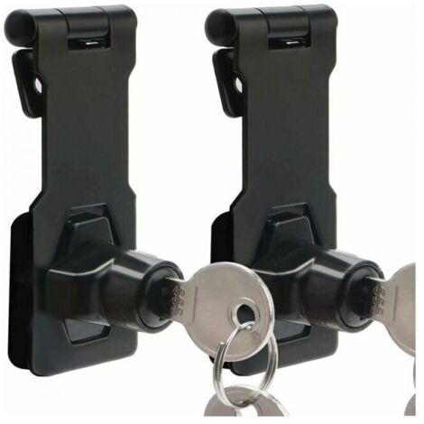 Lot de 2 moraillons de 10 cm avec moraillon à clé avec serrure et clé de verrouillage en métal.