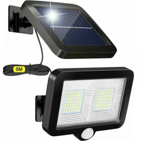 Lampe Solaire Extérieur avec Détecteur de Mouvement, équipée de 98 Leds et d'un câble de 5M, ，1 pièce (1/5)
