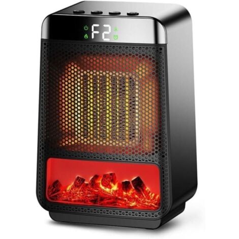 Radiateur d'appoint, radiateur céramique ECO PTC avec minuterie et lumière d'ambiance 3D (pour salon, salle de bain, bureau) (1/5)