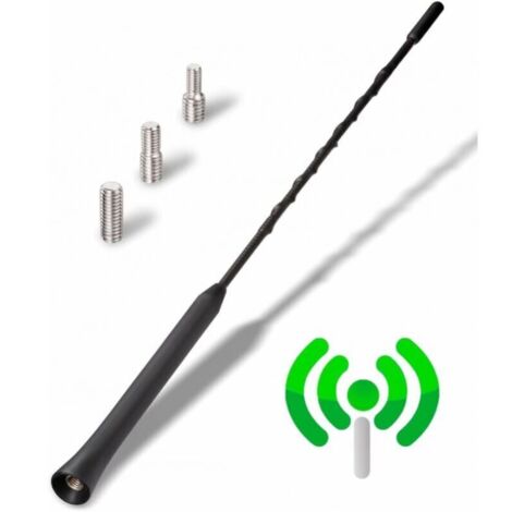 Antenne voiture 28 cm – Réception FM DAB de haute qualité – Caoutchouc anti-corrosion – Universelle avec 3 adaptateurs inclus (1/5)