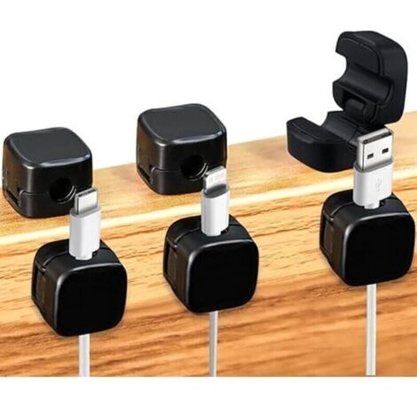 6pcs Clips de Gestion de Câbles Magnétiques, Autocollant Organisateur de Cordon Clips Câbles Auto-Adhésif Support de Organisateur de Gestion de Clips de Câbles pour Maison Mur Cuisine Bu (1/5)