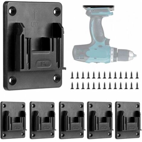 Support mural pour outils de perçage – Compatible Makita 18V et Bosch 18V – Installation facile avec vis incluses – Matériau ABS durable