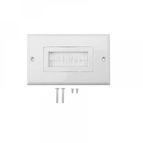 Passe Cable Mural à Brosse, Anti-poussière Mur Panneau Câble Pass Through Insert pour Fils Simple Gang Câble Accessoire Socket Mur Prise Plug Port (1/5)