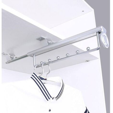 35CM Heavy Duty Porte-Vêtements Extractible Porte Pantalon Cintre Coulissant,Penderie Telescopique,Rail De Suspension Pour Armoire À Vêtements (1/5)
