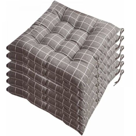 Ensemble de 6 coussins de chaise 40x40 cm / 16 pouces pour restaurant, jardin, cuisine. (1/4)