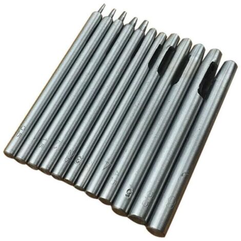 10 Pièces Emporte Pièce cuir, Poincon Creux Poinçon en Cuir Poinçon Creux en Acier Rond Set Outils de Perforation de Trou Creux de Cuir Pour Bracelet De Montre Ceinture 0.5mm-5mm (1/5)