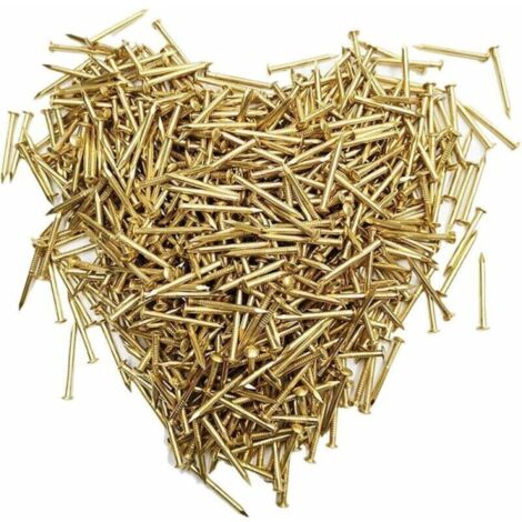 Petits clous en laiton, 200 pièces 1.2x10mm petits clous à tête ronde pour bricolage en bois boîtes à images décoratives accessoires ménagers (1/5)