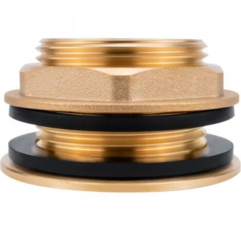 2 Joints Inclus - FiletageIintérieur de 1.26'' de Pouce-Passage Universel pour Citerne de Pluie- Passage de Citerne en Laiton comme Raccordement pour Robinet d'eau ou Robinet de Soutirage (1/4)