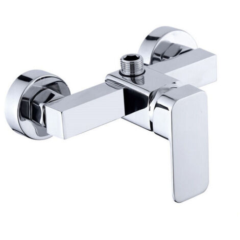 Robinet de douche mural moderne chromé avec mitigeur de douche pour eau froide et chaude (1/5)
