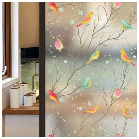 Autocollant en verre dépoli électrostatique sans colle 45cm x 200cm – Film anti-regard – Protection 95% UV – Application facile avec eau (1/5)
