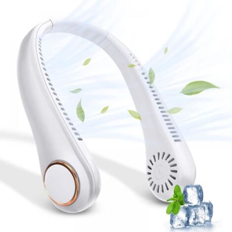 Ventilateur Portable Cou Sans Feuilles, Ventilateur Portable Nuque Rechargeable par USB, Ventilateur D'encolure Réglable à 360° (1/5)