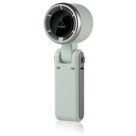 Mini ventilateur portable rechargeable, 5 vitesses élevées, réglable, 3600 mAh, ventilateur de voyage, ventilateur de voyage, ventilateur turbo, ventilateur de cou,vert (1/5)