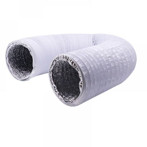 Tuyau d'échappement flexible en aluminium PVC de 150 mm de longueur 6 m - Tuyau d'aération pour extracteurs, climatiseurs, sèche-linge (ø150 mm 6 m, blanc) (1/4)
