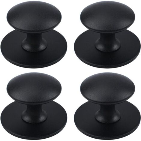 Boutons de placard adhésifs, boutons de placard de cuisine auto-adhésifs, poignées de tiroir, 4 pièces (noir) (1/5)