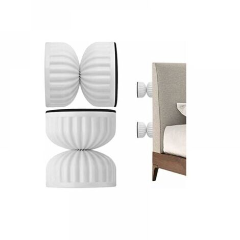 Lot de 2 butées de tête de lit pour mur - Cadre de lit réglable Stabilisateur de support télescopique - Pour chambre, mur, lit, armoire, 4.2-4.8CM,BLANC (1/3)