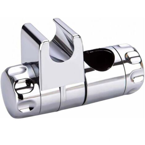 Support Douche à Main Remplaçable, Support Pommeau de Douche, Clamp Douchette Réglable de Salle de Bain Adapté 25MM à la Barre de Douche, 19-22MM à la Douchette, ABS Chromé (1/5)