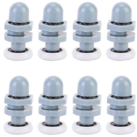 8pcs Coureurs De Porte Douche En Plastique Durable Coulissant Piste Roulement Salle Bains Verre Pour PièCes Rechange(23mm) (1/4)