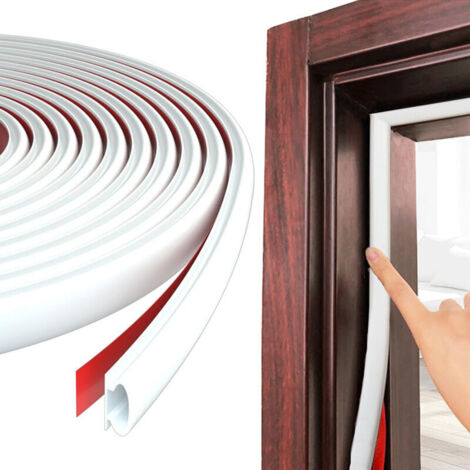 6m/236inch Joint de porte et fenêtre,Blanc Forme D Joint Porte Fenetre Isolation Phonique Remplacement pour un écart de 2.5-6mm,Caoutchouc TPE Autocollant Upvc Isolant Bande D'étanchéité,Pvc Joint Ca