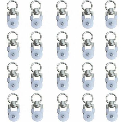 20pcs Rouleaux de Rail de Rideaux,Rouleaux de Rail,Rouleaux de Tringle à Rideaux GlissièRes,Poulie Silencieuse,Rail de Rideaux FenêTre Double Rail Rouleau,pour Rails de Rideau de Windows (1/5)
