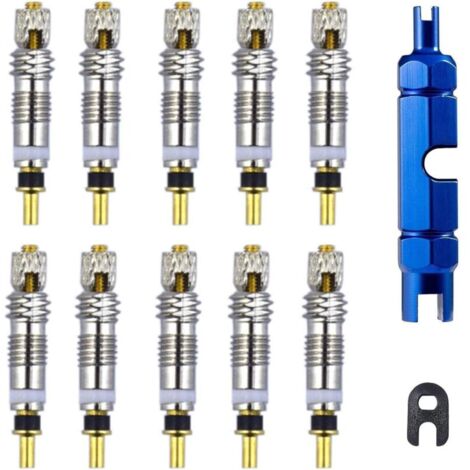 Kit de 12 adaptateurs pour valves françaises, un outil de réparation pour vélos tubeless, compatible avec la plupart des obus de valve français. (1/5)