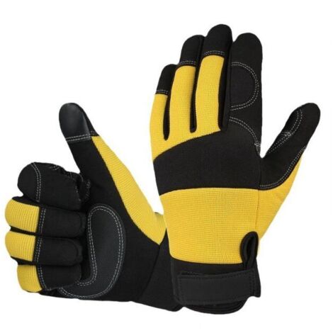 Gants de jardinage XL antidérapants – Paume en cuir renforcé – Protection anti-coupure 20 m/s – Poignée velcro élastique (1/5)