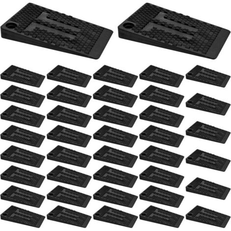 Cales de meubles en plastique souple noir, 40 pièces, pour niveler et stabiliser les meubles, pour tables, chaises et armoires. (1/5)