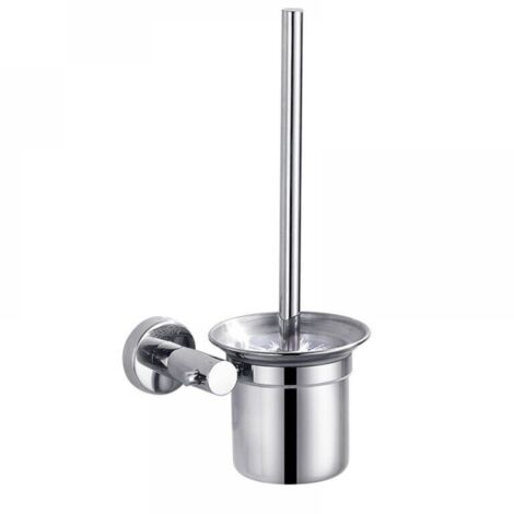 Balayette WC Brosse de Toilette et Support, Kit de Brosse de Nettoyage de Salle de Bain, Brosse pour Toilette en INOX ,32cm
