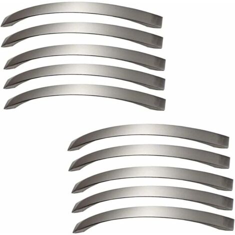 Poignée de meuble de cuisine lot de 10 - Chrome - Poignée de porte en nickel brossé Poignée de cuisine en acier inoxydable Entraxe 160 mm (1/5)
