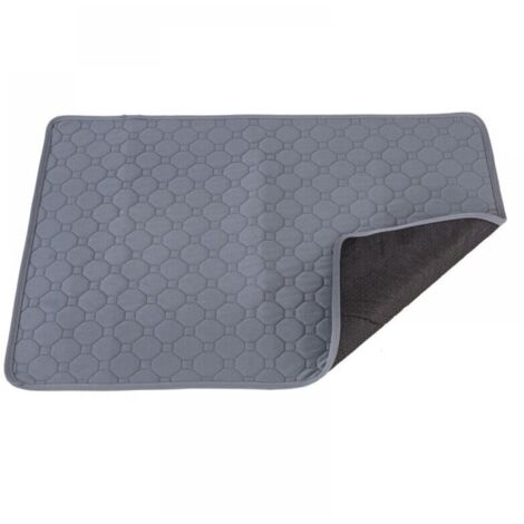 Lot de coussinets d'entraînement pour chiots 100 x 70 cm, lavables et absorbants, antidérapants et anti-fuites, réutilisables, parfaits pour remplacer les coussinets jetables, gris (1/5)